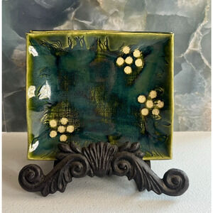 Art Pottery Set of 5 Cake Plates Stoneware Ceramic Handmade Asian Art